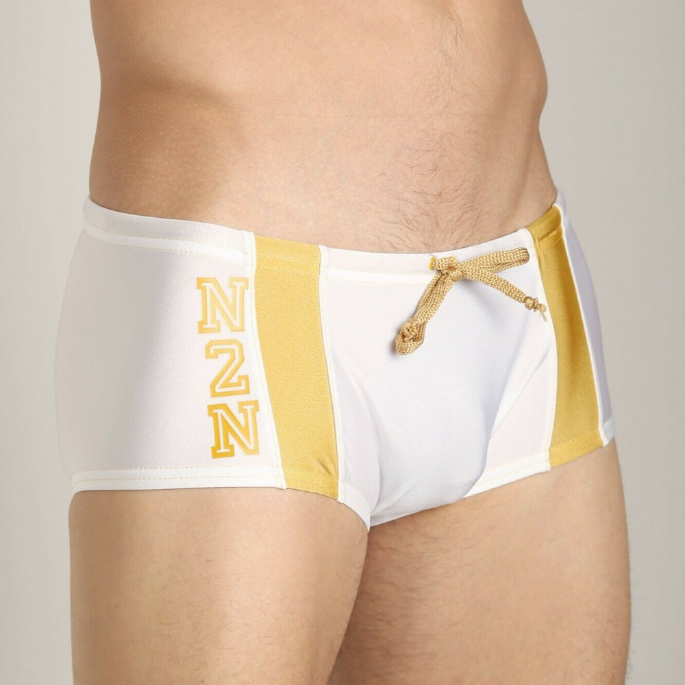 N2N Bodywear Men White C10 University Trunk NEW
